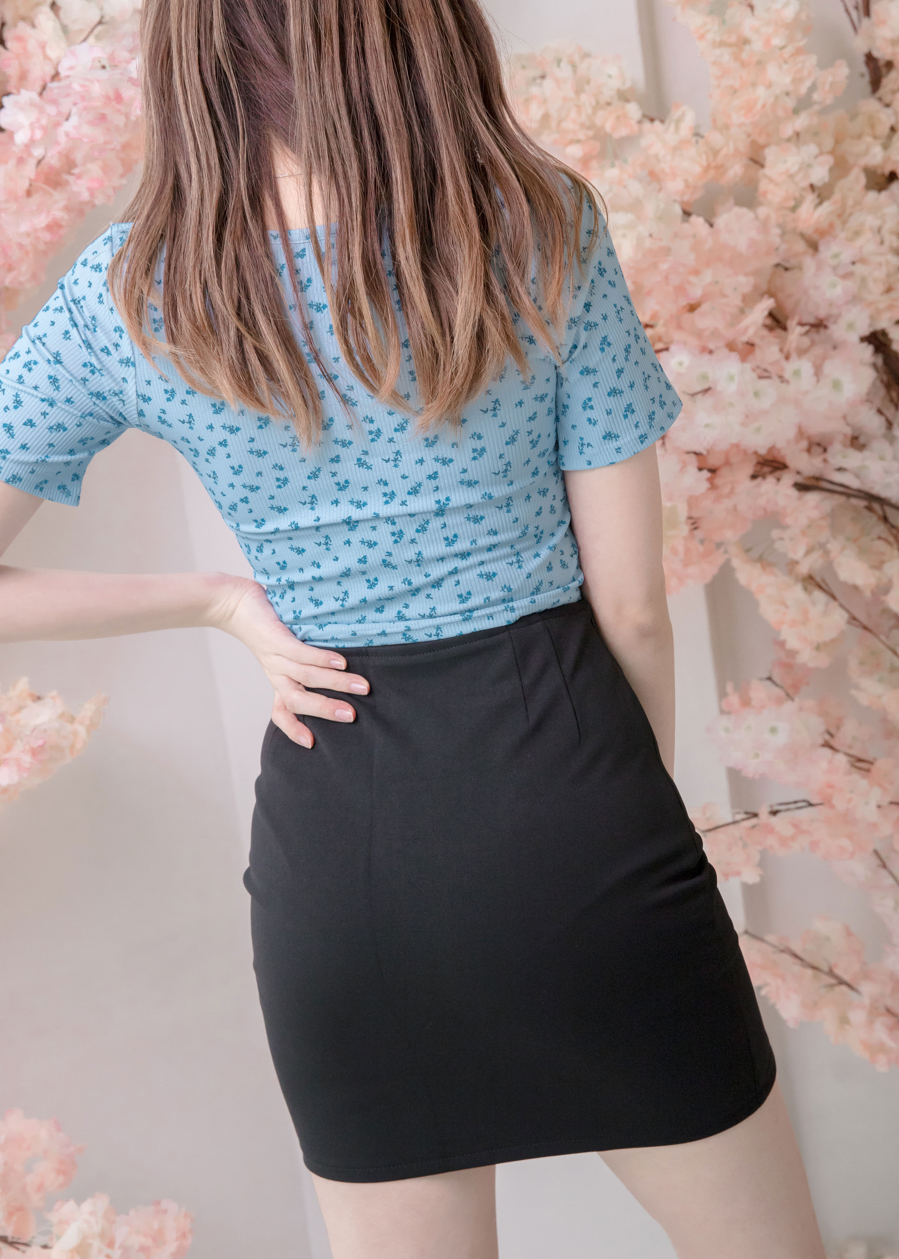 Blue Dandelion Flower Crop Top • DREAMSCAPED