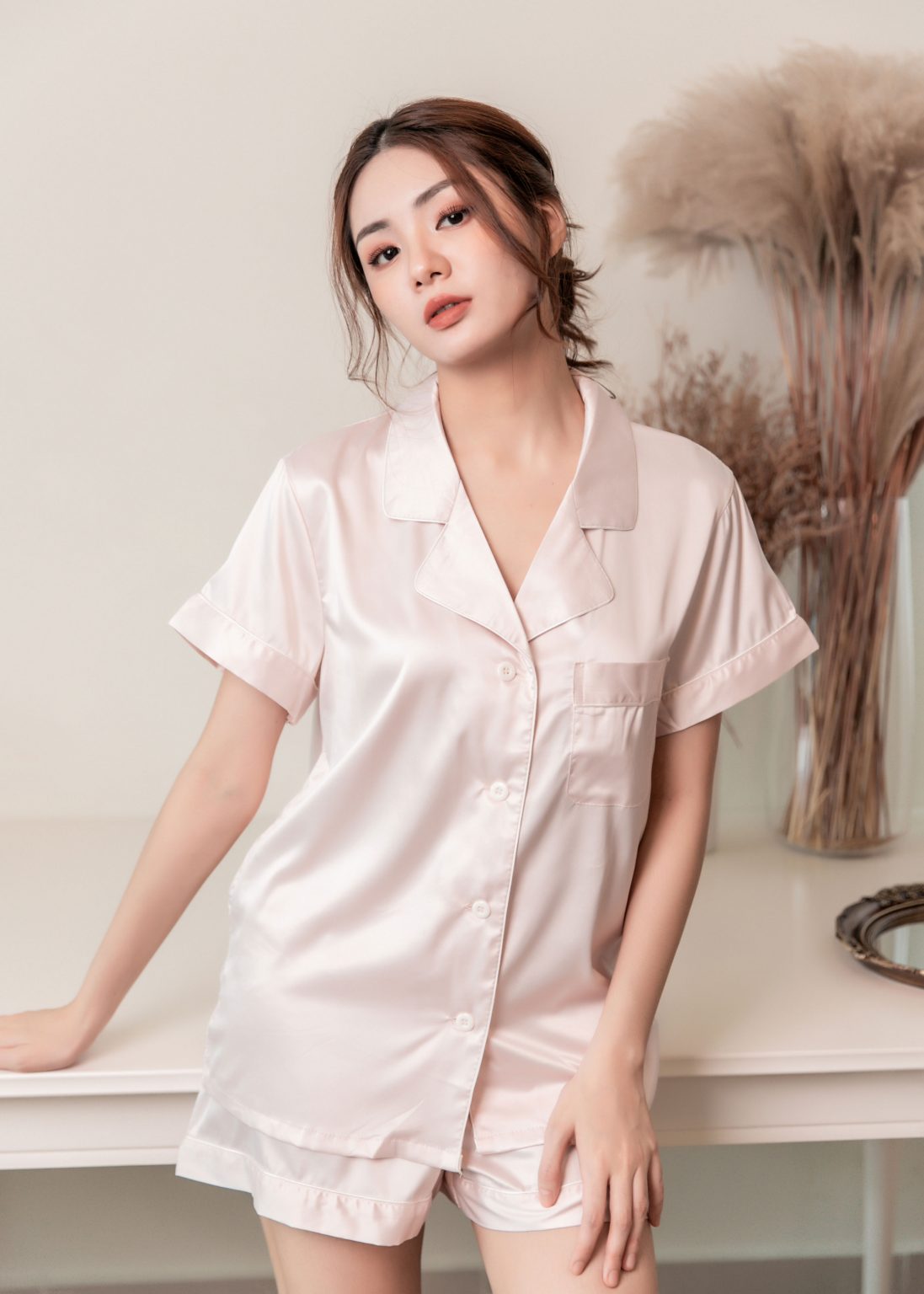 Cloud Creamery Nightwear Set in Baby Pink - Image 4