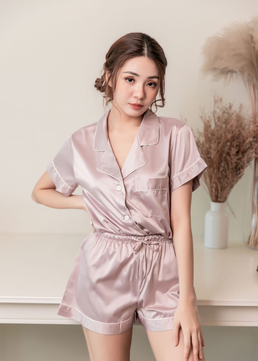 Cloud Creamery Nightwear Set in Lilac Rose - Image 9