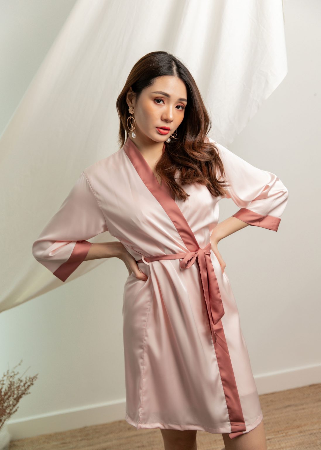 Celestial Panel Nightdress Set in Pink - Image 5