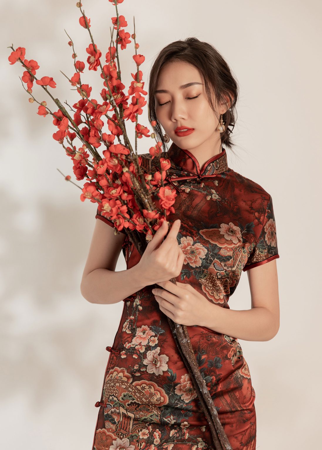 Pristine Florous Midi Qipao - Image 11