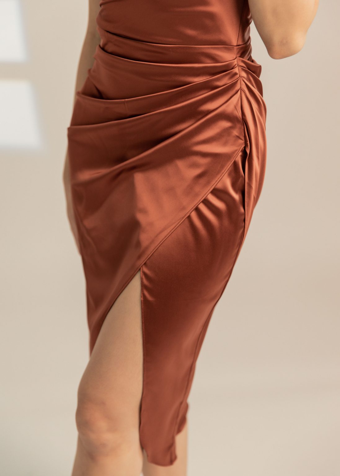 Lady Aristocrat Satin Gown in Coral - Image 9