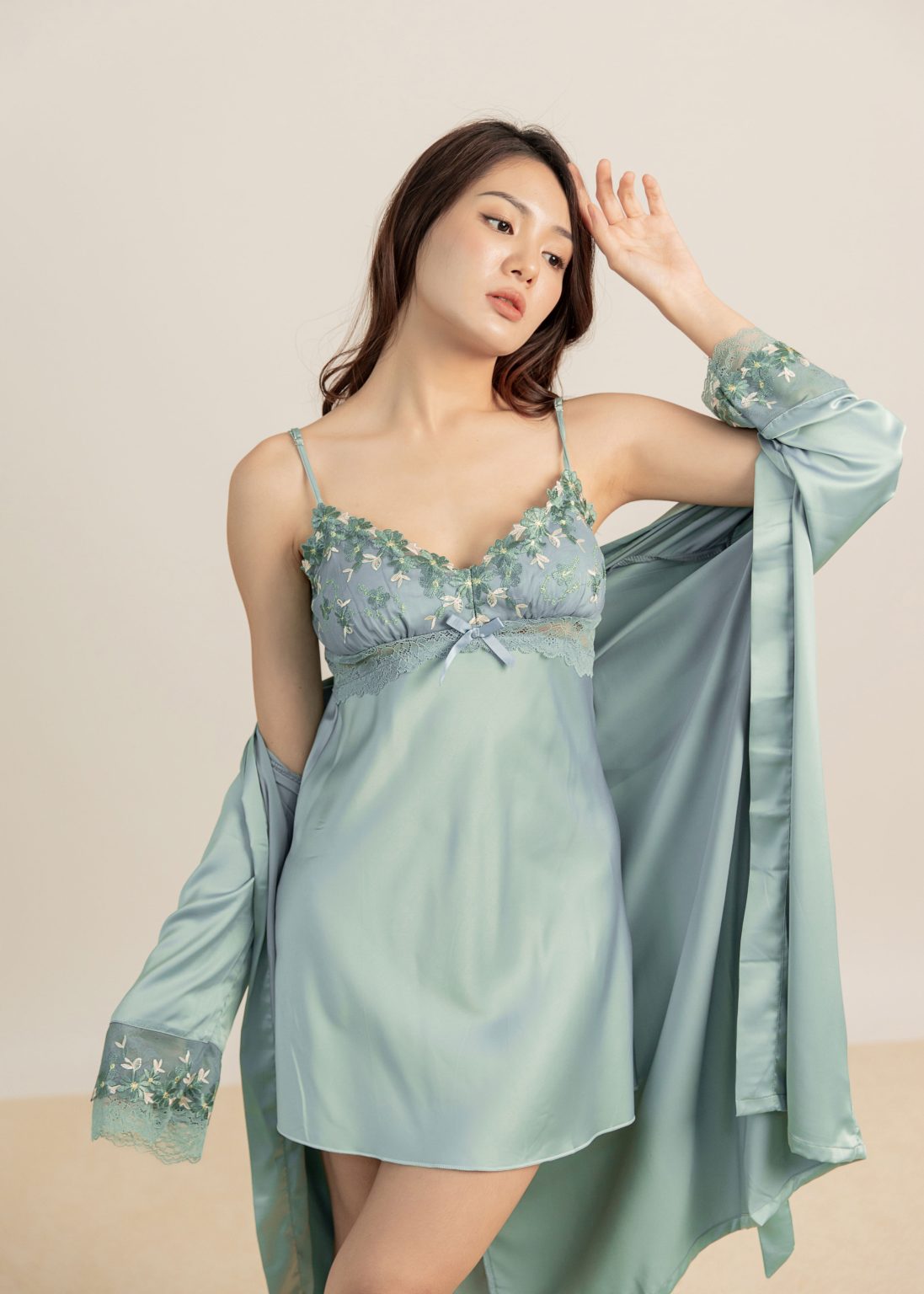 Blooming Medley Nightwear Set in Turquoise