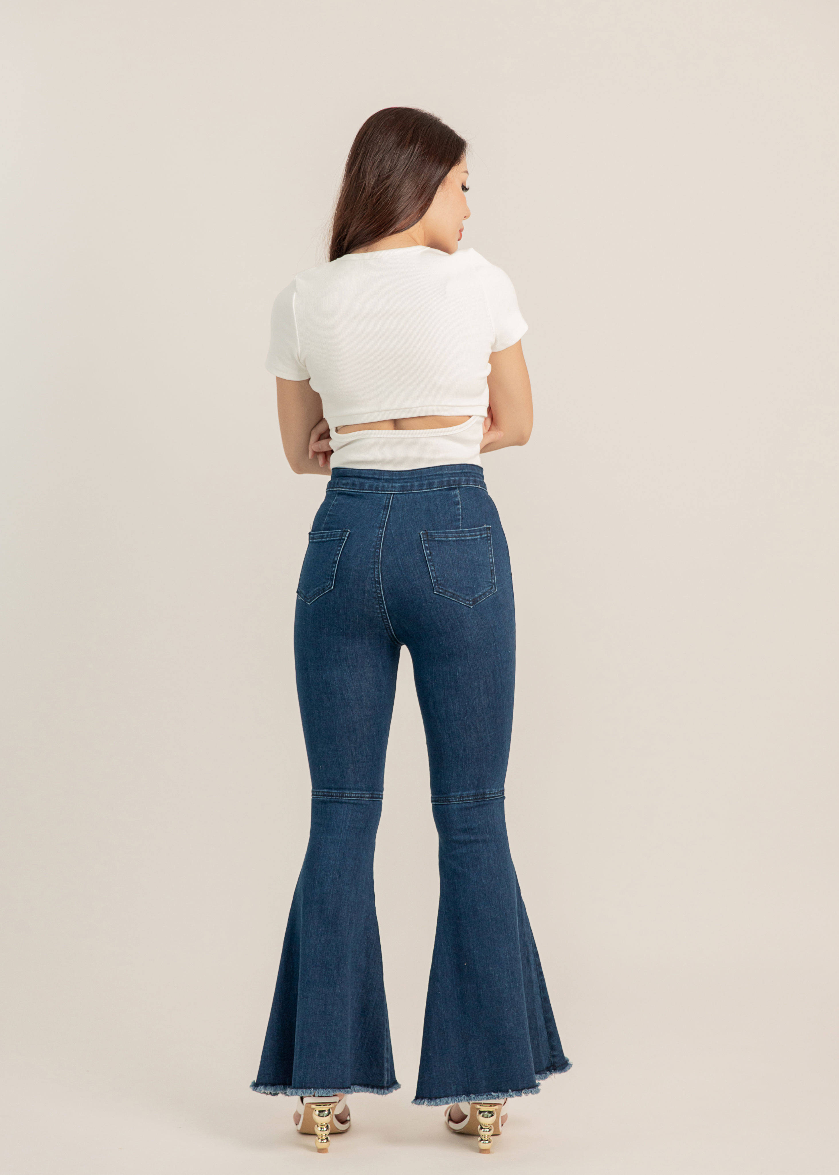 Slim Perception Tennessee West Flare Jeans in Dark Blue • DREAMSCAPED