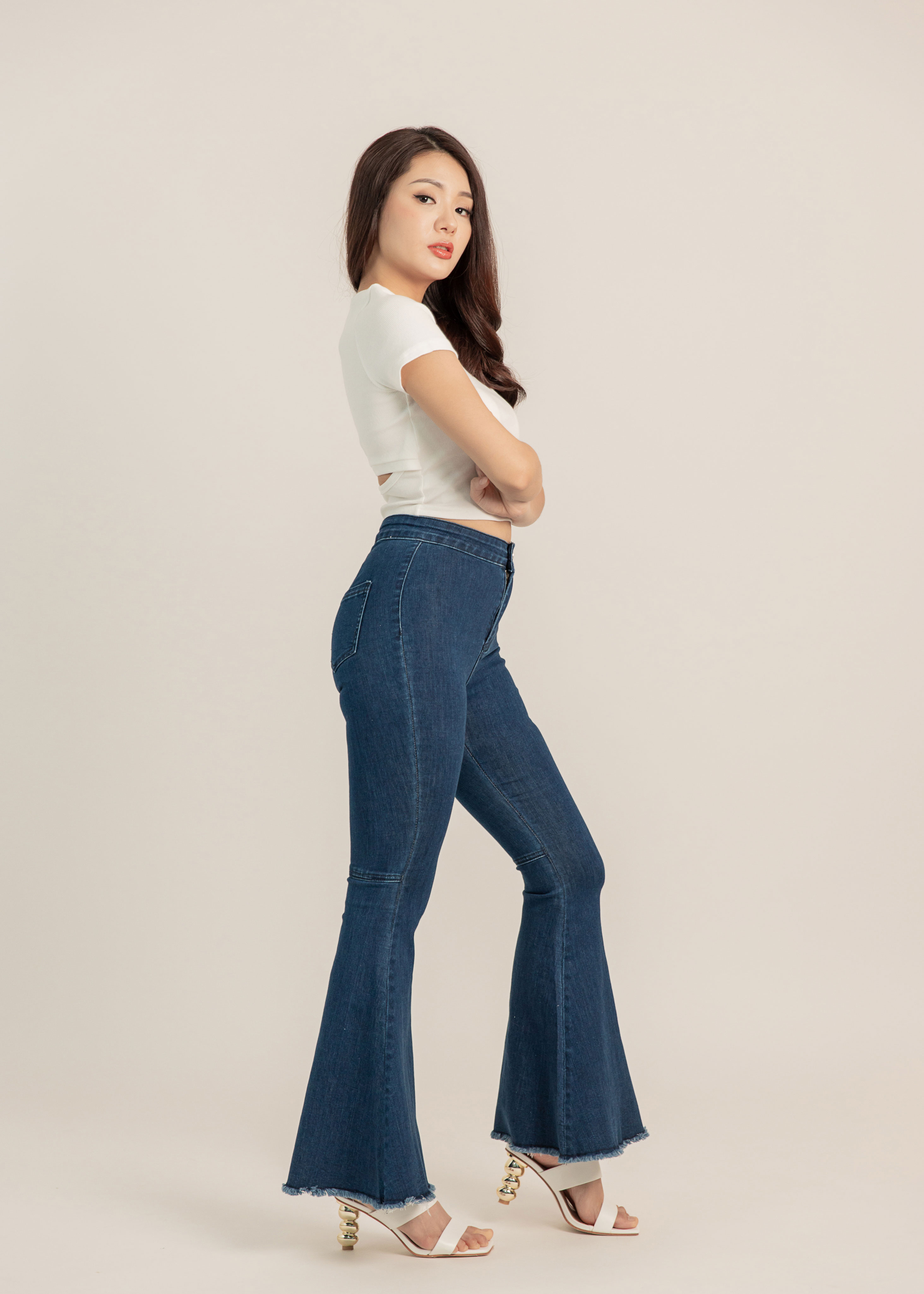 Slim Perception Tennessee West Flare Jeans in Dark Blue • DREAMSCAPED