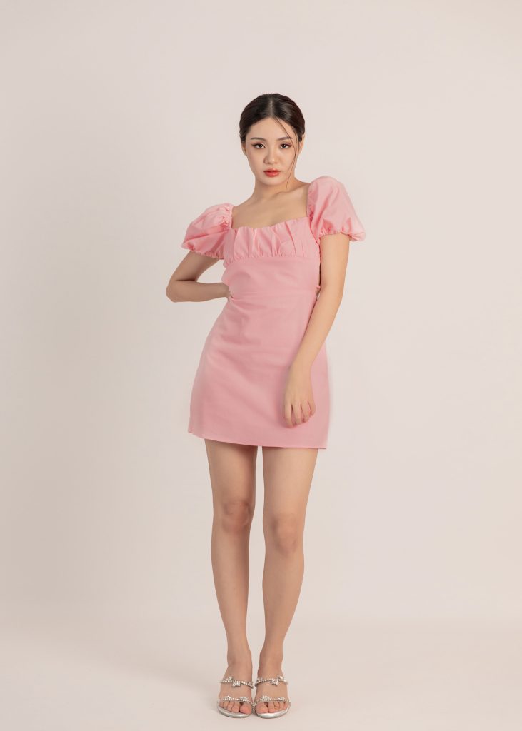 Isabella Backless Mini Dress in Pink • DREAMSCAPED
