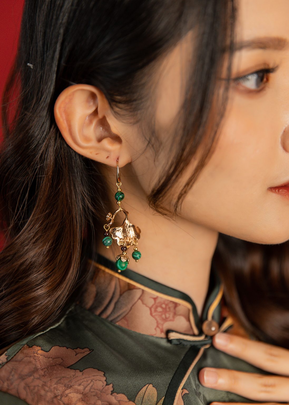 Malachite Fairmont Hook Earrings - Image 2
