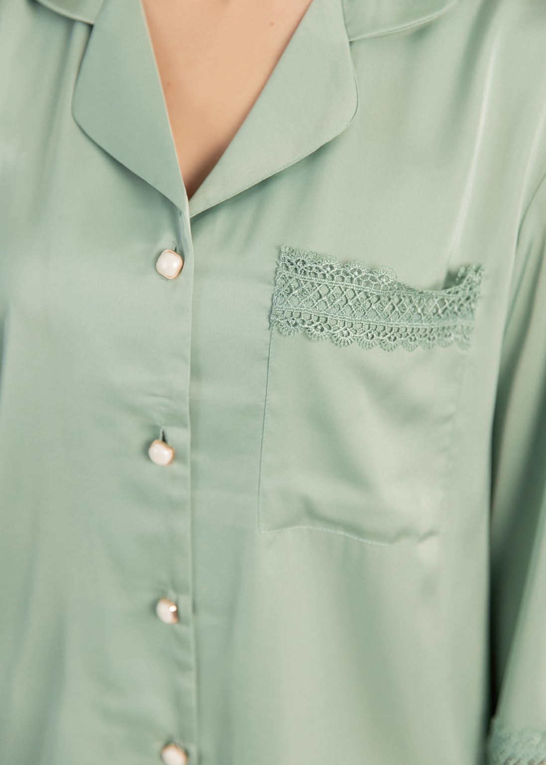 Florentine Hues Nightwear Set (Long Sleeves) in Green - Image 6