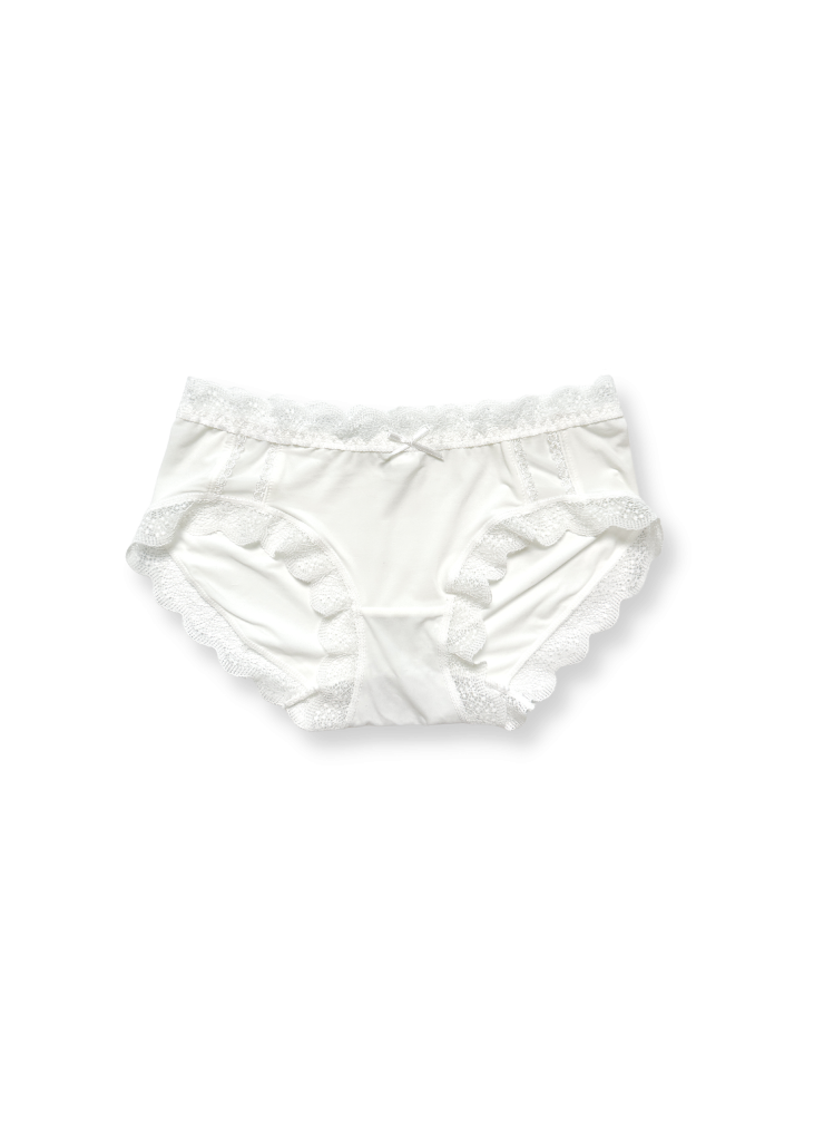 Ripple Flair Lace Panty in White • DREAMSCAPED