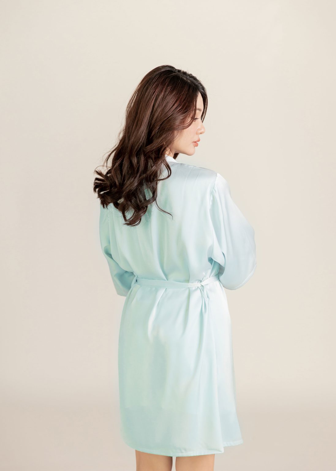 Drapery Abyss Nightdress Set In Baby Blue - Image 5
