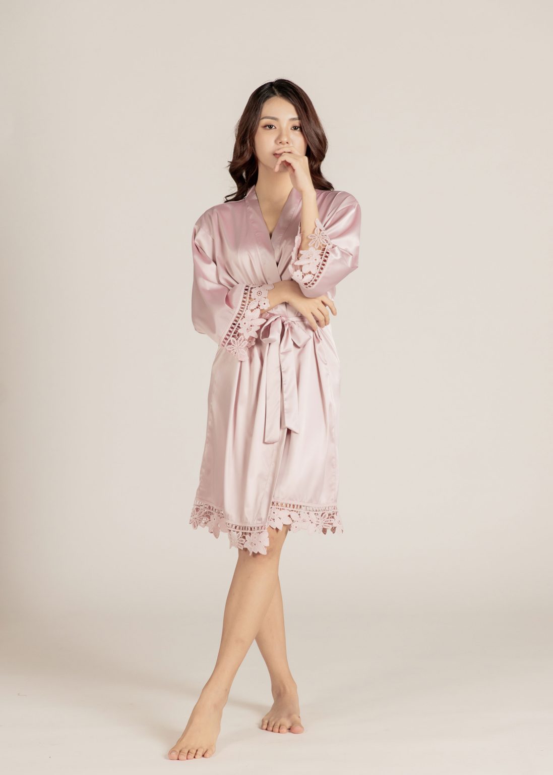 Regal Blush Robe in Lilac Pink - Image 8