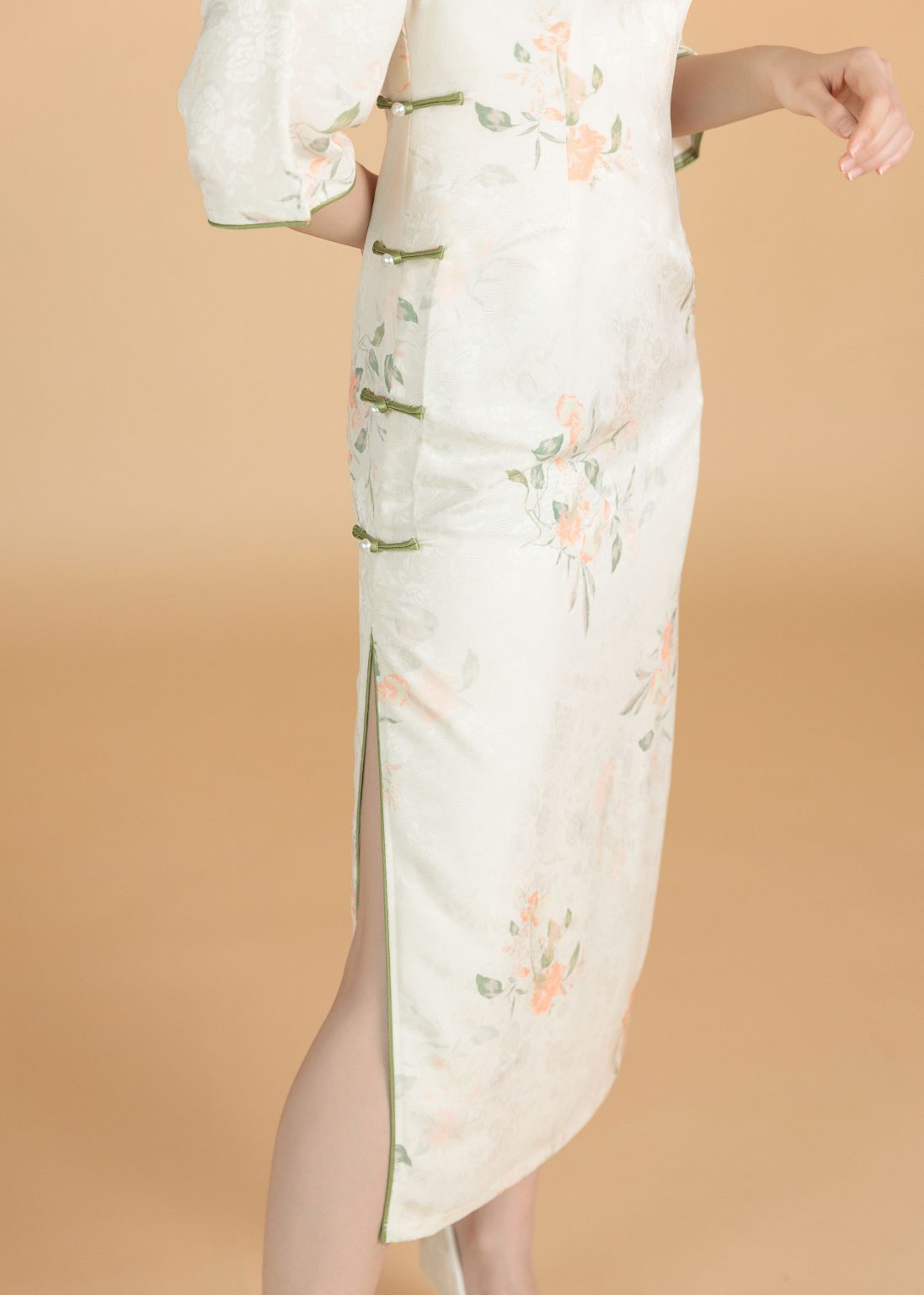 Carnation Breeze Maxi Qipao - Image 8