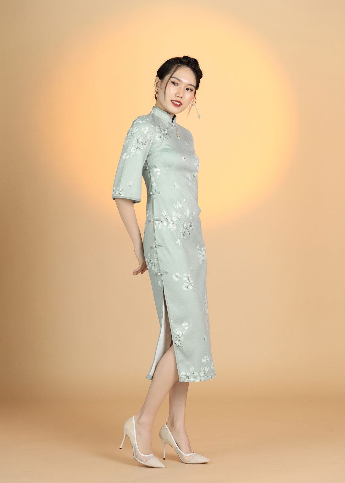 Vernal Serenity Maxi Qipao - Image 11