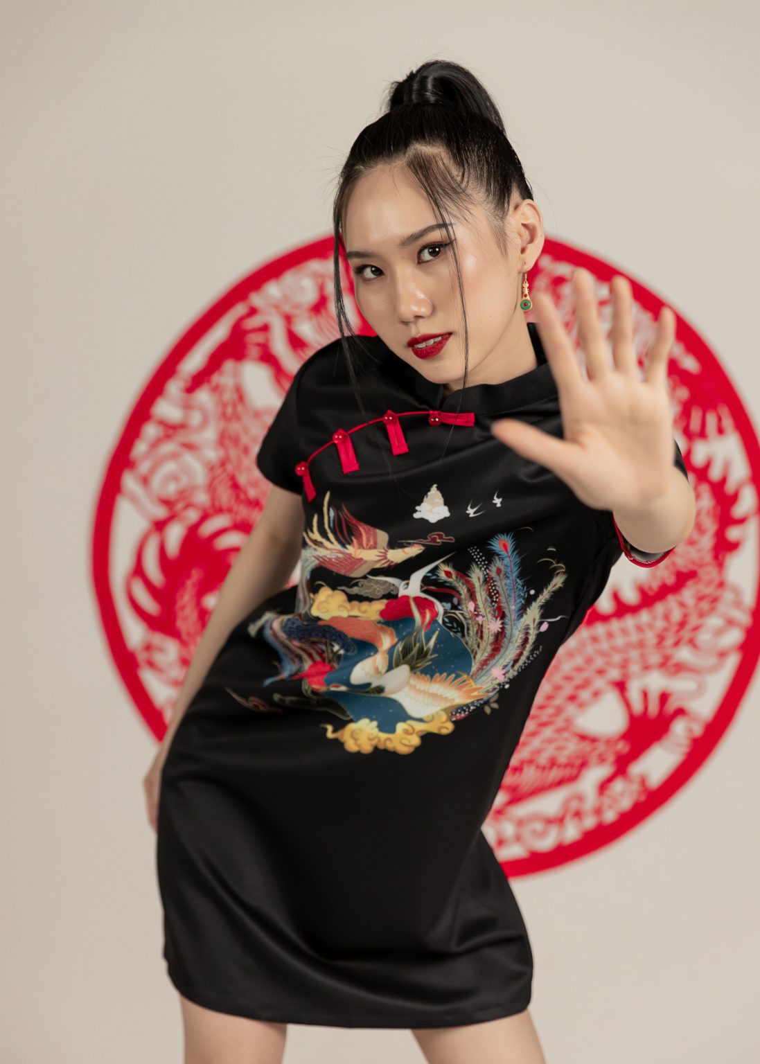 Wings of Majesty Mini Qipao - Image 3