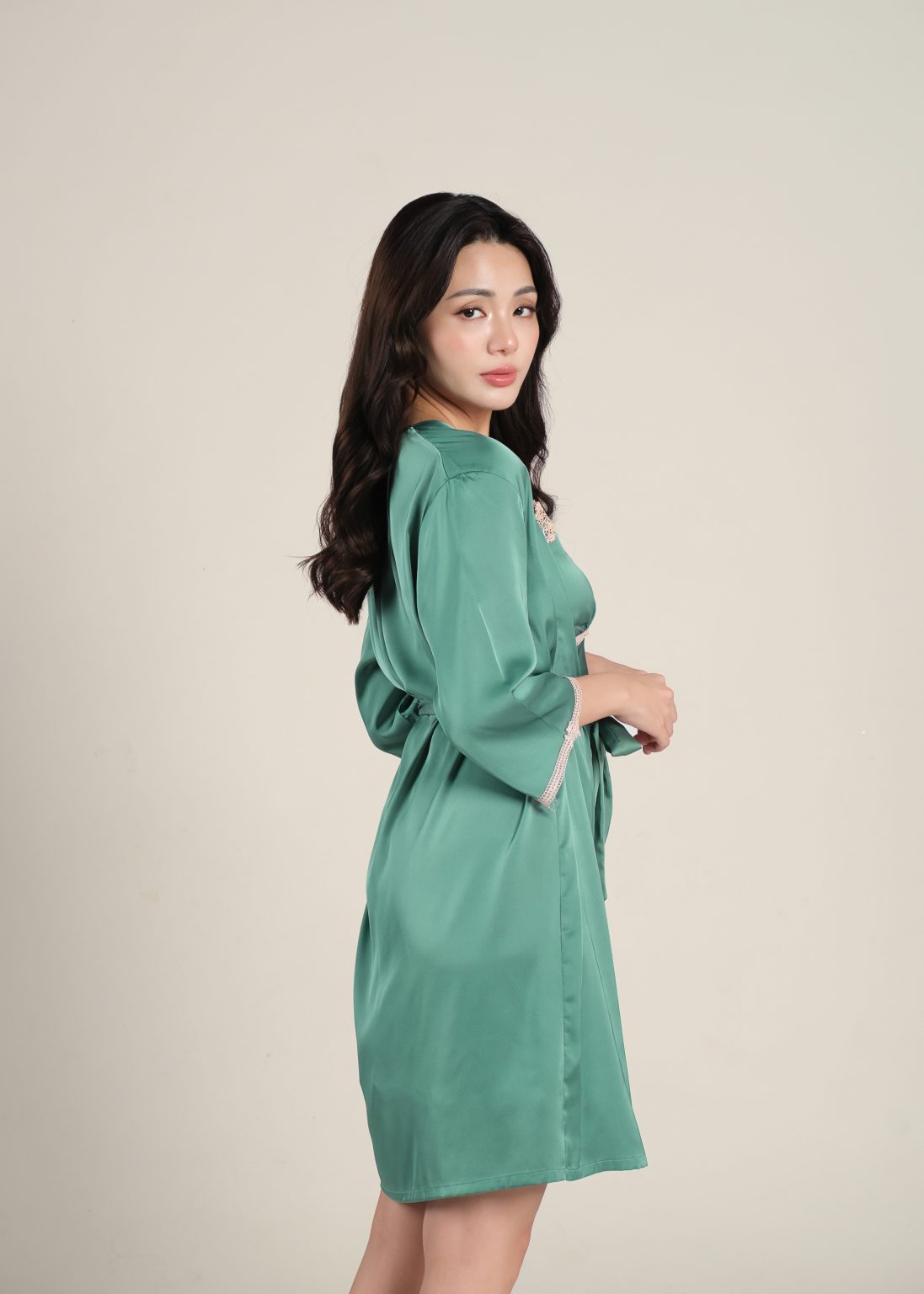Starlight Embrace Nightdress Set in Green - Image 6