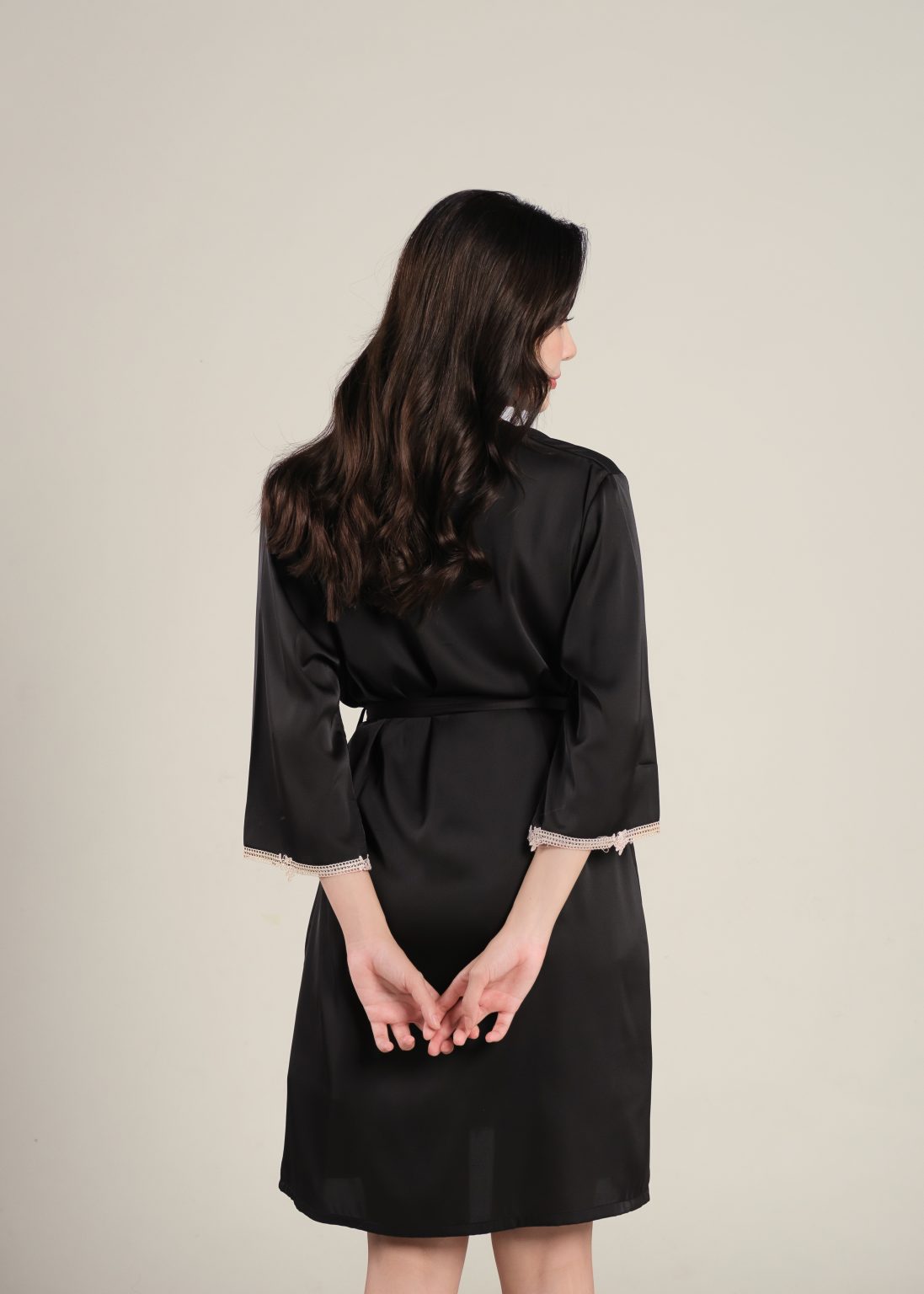Starlight Embrace Nightdress Set in Black - Image 7