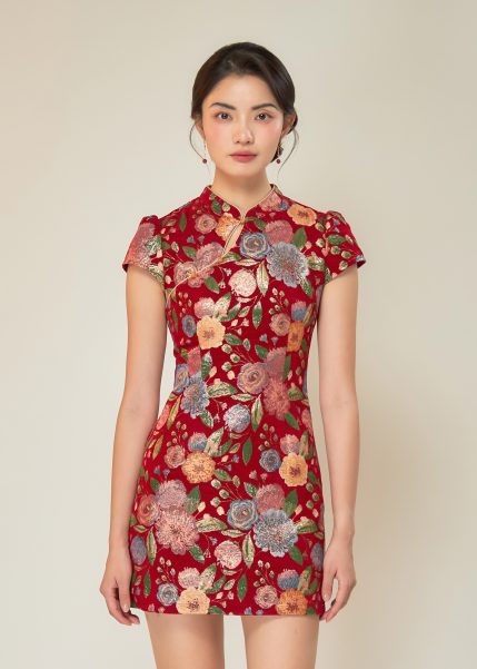 Opalescent Meadow Mini Qipao