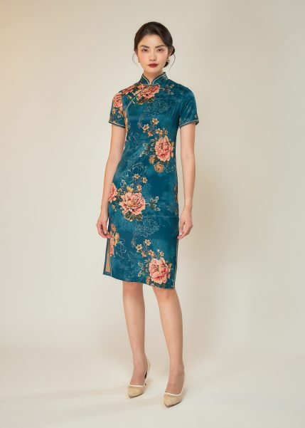 Veiled Divulgence Midi Qipao