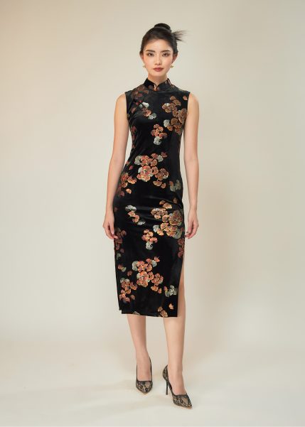 Ginkgo Nightshine Maxi Qipao